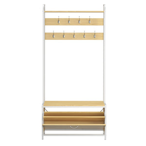 Armoire/Meuble à chaussures 120 x 180 cm marron clair/blanc