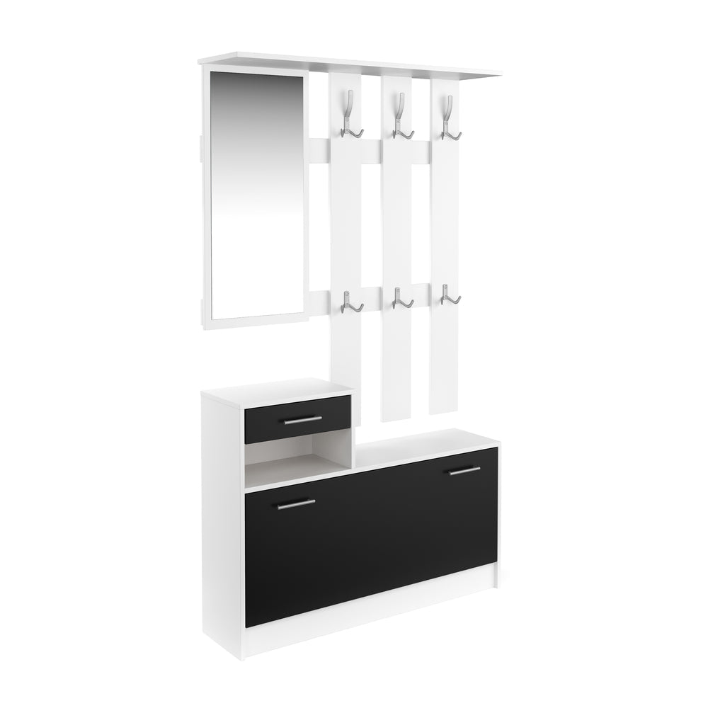 Garderobe Set EVEREST weiss/schwarz