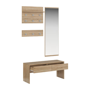 Garderobe Set JAKUB hellbraun