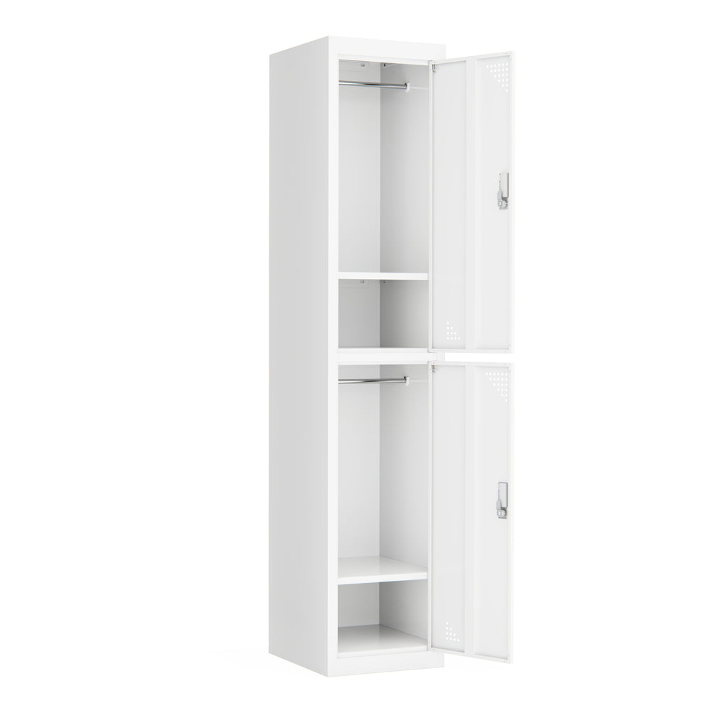 Armadio guardaroba con 2 scomparti, bianco