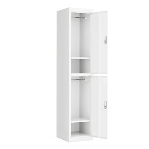 Garderobenspind mit 2 Fächern weiss