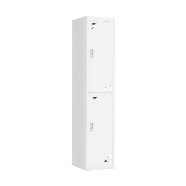 Garderobenspind mit 2 Fächern weiss