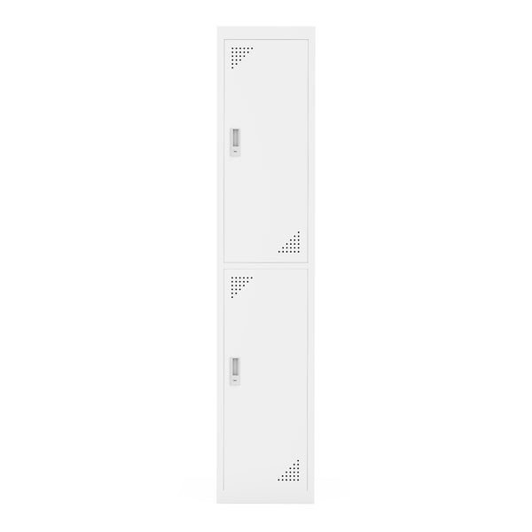 Garderobenspind mit 2 Fächern weiss