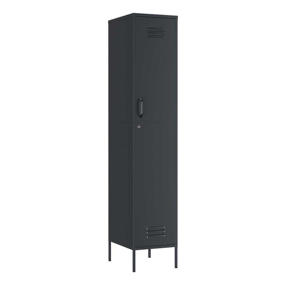 Garderobe Spind Metall OREN mit 4 Böden 35 x 180 cm anthrazit