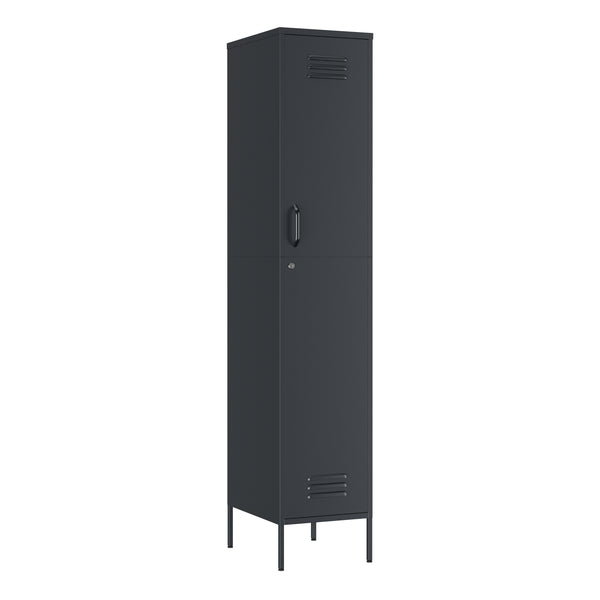 Garderobe Spind Metall OREN mit 4 Böden 35 x 180 cm anthrazit