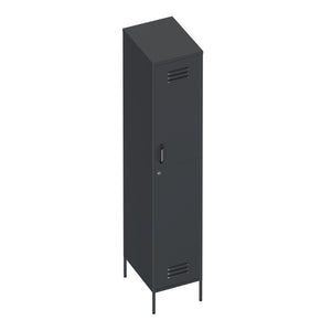 Garderobe Spind Metall OREN mit 4 Böden 35 x 180 cm anthrazit