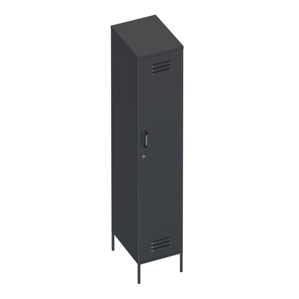 Garderobe Spind Metall OREN mit 4 Böden 35 x 180 cm anthrazit