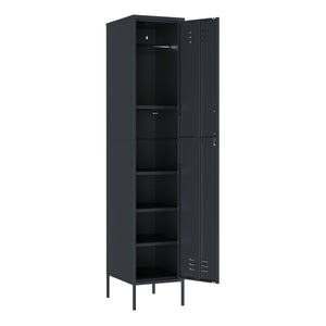 Garderobe Spind Metall OREN mit 4 Böden 35 x 180 cm anthrazit