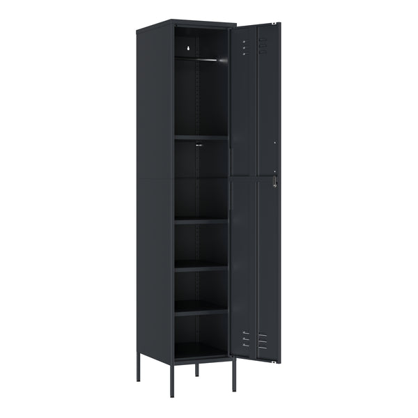 Garderobe Spind Metall OREN mit 4 Böden 35 x 180 cm anthrazit