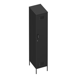 Garderobe Spind Metall OREN mit 4 Böden 35 x 180 cm schwarz