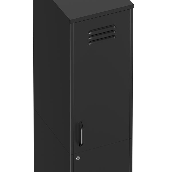 Garderobe Spind Metall OREN mit 4 Böden 35 x 180 cm schwarz