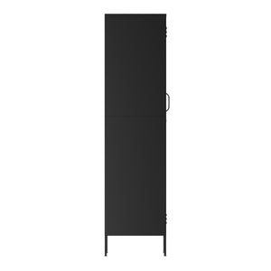 Garderobe Spind Metall OREN mit 4 Böden 35 x 180 cm schwarz