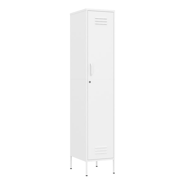 Garderobe Spind Metall OREN mit 4 Böden 35 x 180 cm weiss