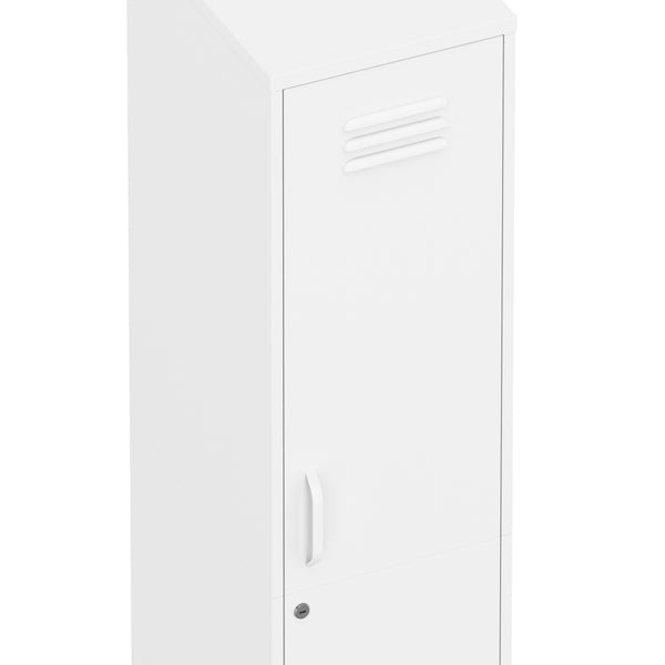 Garderobe Spind Metall OREN mit 4 Böden 35 x 180 cm weiss
