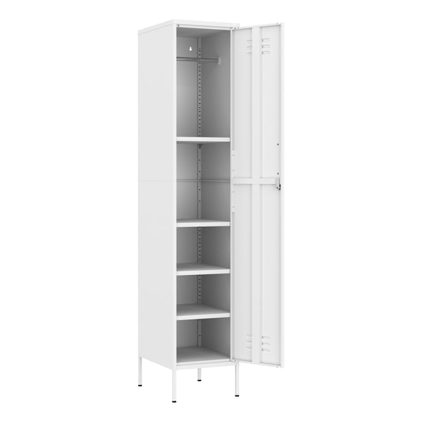 Garderobe Spind Metall OREN mit 4 Böden 35 x 180 cm weiss