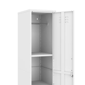 Garderobe Spind Metall OREN mit 4 Böden 35 x 180 cm weiss
