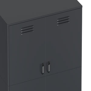 Garderobe Spind Metall mit 2 Türen 90 x 180 cm anthrazit