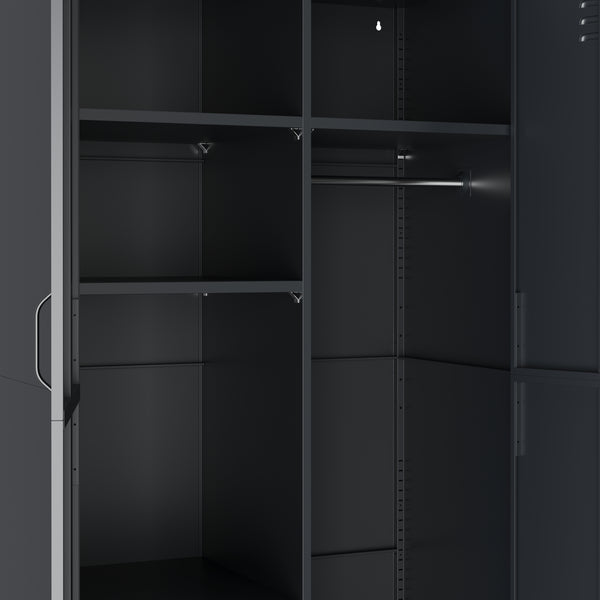 Garderobe Spind Metall mit 2 Türen 90 x 180 cm anthrazit