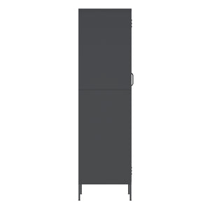 Garderobe Spind Metall mit 2 Türen 90 x 180 cm anthrazit