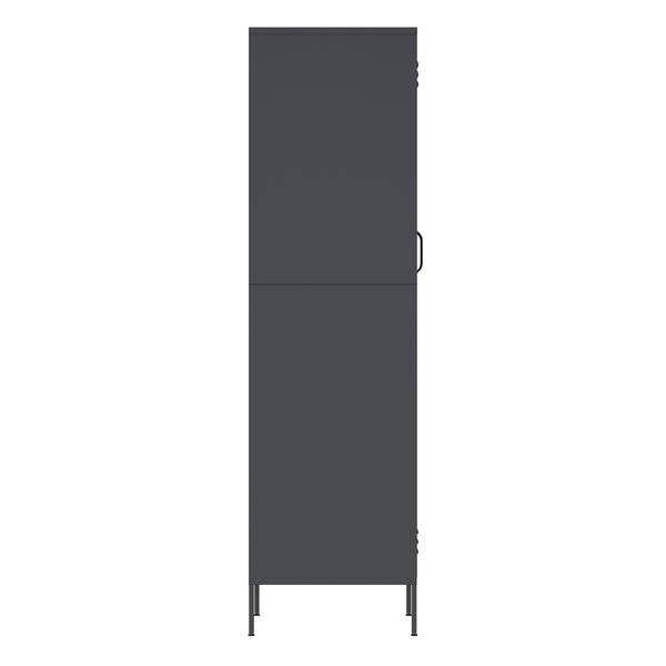 Garderobe Spind Metall mit 2 Türen 90 x 180 cm anthrazit