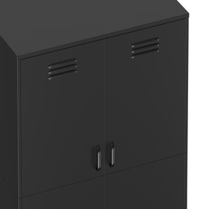 Garderobe Spind Metall mit 2 Türen 90 x 180 cm schwarz
