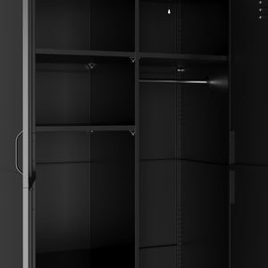 Garderobe Spind Metall mit 2 Türen 90 x 180 cm schwarz