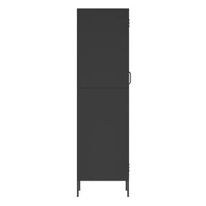 Garderobe Spind Metall mit 2 Türen 90 x 180 cm schwarz