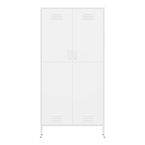 Garderobe Spind Metall mit 2 Türen 90 x 180 cm weiss
