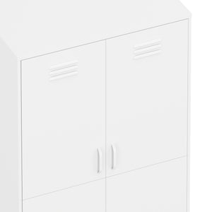 Garderobe Spind Metall mit 2 Türen 90 x 180 cm weiss