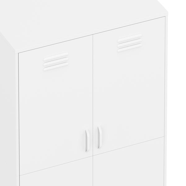 Garderobe Spind Metall mit 2 Türen 90 x 180 cm weiss