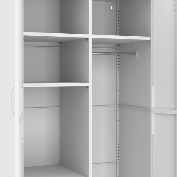 Garderobe Spind Metall mit 2 Türen 90 x 180 cm weiss