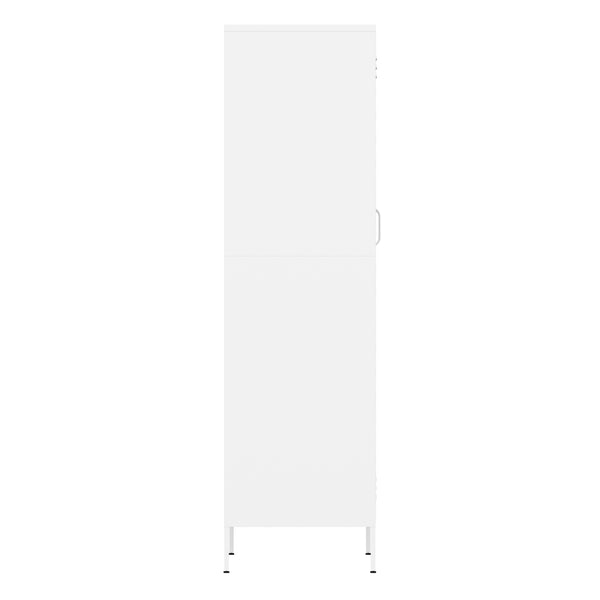 Garderobe Spind Metall mit 2 Türen 90 x 180 cm weiss