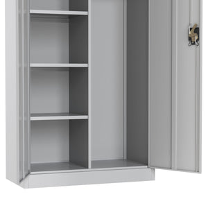 Garderobe Spind Metall mit 2 Türen 90 x 185 cm hellgrau