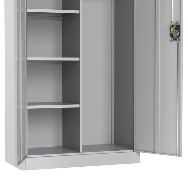 Garderobe Spind Metall mit 2 Türen 90 x 185 cm hellgrau
