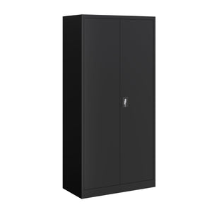 Garderobe Spind Metall mit 2 Türen 90 x 185 cm schwarz