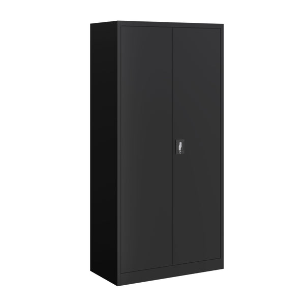 Garderobe Spind Metall mit 2 Türen 90 x 185 cm schwarz