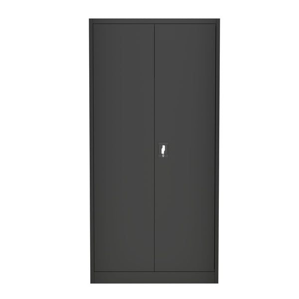 Garderobe Spind Metall mit 2 Türen 90 x 185 cm schwarz