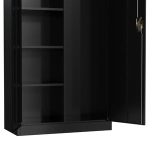Garderobe Spind Metall mit 2 Türen 90 x 185 cm schwarz