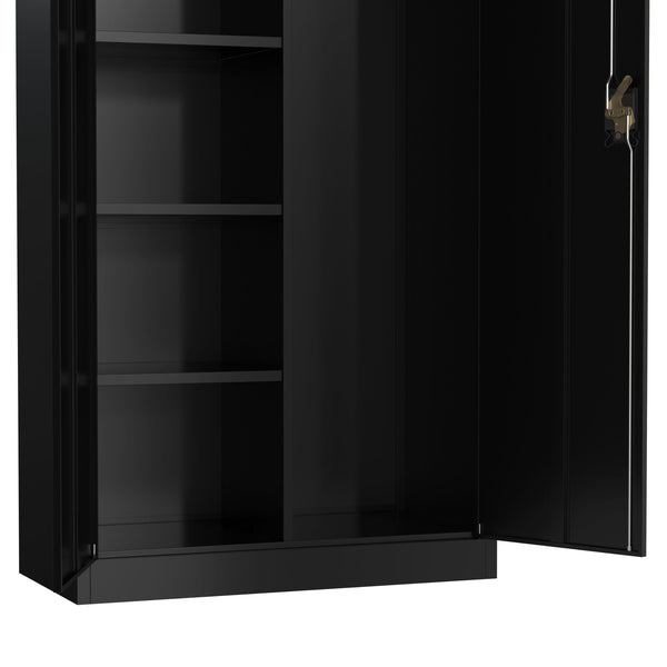 Garderobe Spind Metall mit 2 Türen 90 x 185 cm schwarz