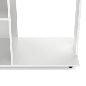 Garderobe TUBY auf Rollen 130 x 120 cm weiss