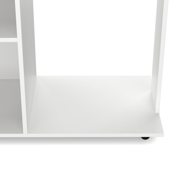Garderobe TUBY auf Rollen 130 x 120 cm weiss