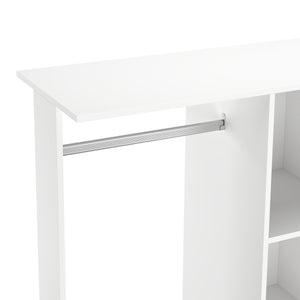 Garderobe TUBY auf Rollen 130 x 120 cm weiss