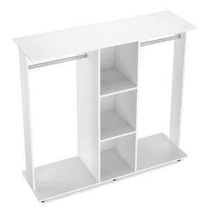 Garderobe TUBY auf Rollen 130 x 120 cm weiss
