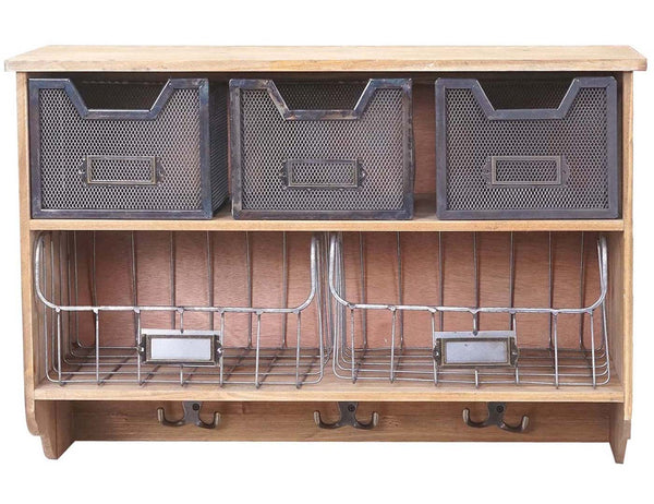 Garderobe Wandgarderobe Shabby Tanne Holz Vintage Patchwork