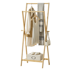 Porte-manteau Keitele 150x60x42cm bambou naturel