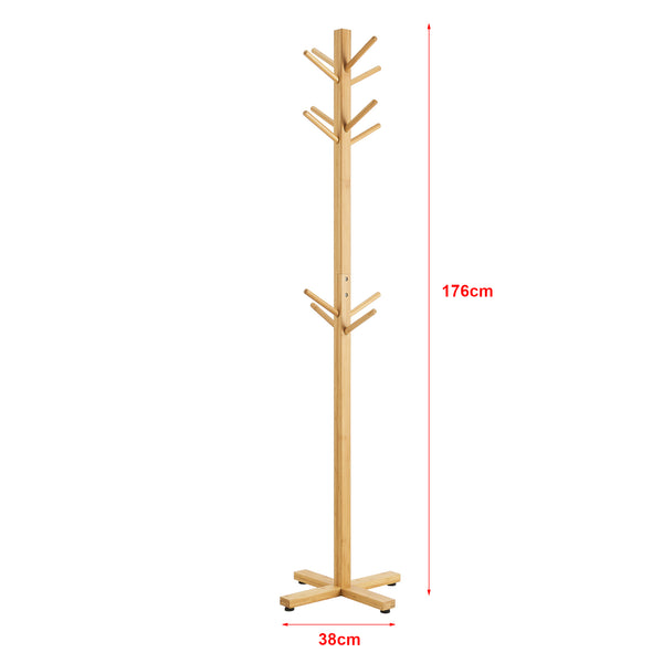 Coat rack Jämsä 176x38x38cm 12 hooks Bamboo Natural