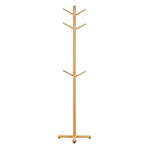 Coat rack Jämsä 176x38x38cm 12 hooks Bamboo Natural