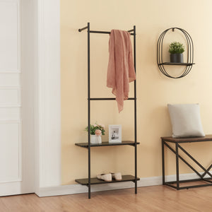 Bremanger wall coat rack 162x60x26cm black