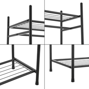Garderobenständer mit 2 Ablagen 130x60x30cm Schwarz