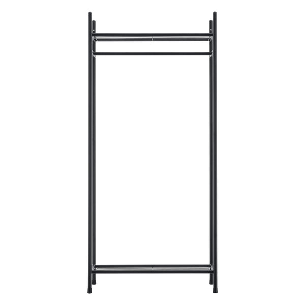 Garderobenständer mit 2 Ablagen 130x60x30cm Schwarz